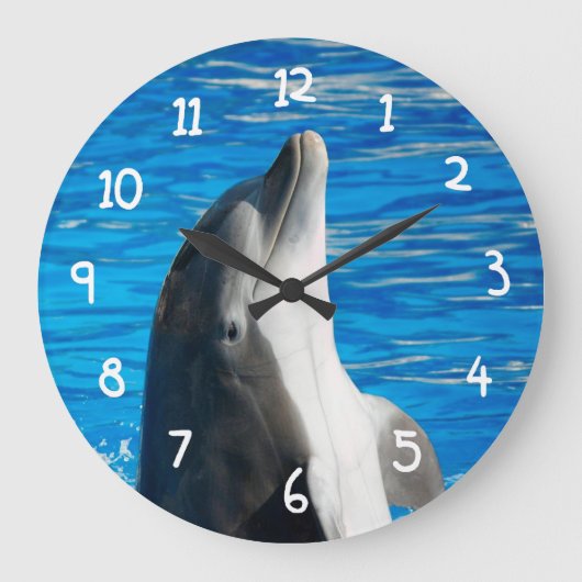 Bottlenose Dolphin Große Wanduhr (Vorderseite)