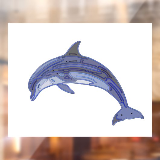 Bottlenose Dolphin Line Art Design Fensteraufkleber (Blatt 2)