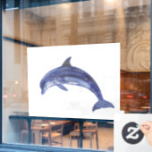 Bottlenose Dolphin Line Art Design Fensteraufkleber (Café-Fenster)