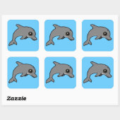 Bottlenose Dolphin Quadratischer Aufkleber (Blatt)
