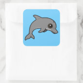 Bottlenose Dolphin Quadratischer Aufkleber (Tasche)