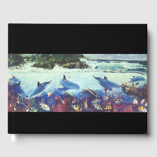 Bottlenose Dolphins Ocean Fish Gästebuch (Vorderseite)