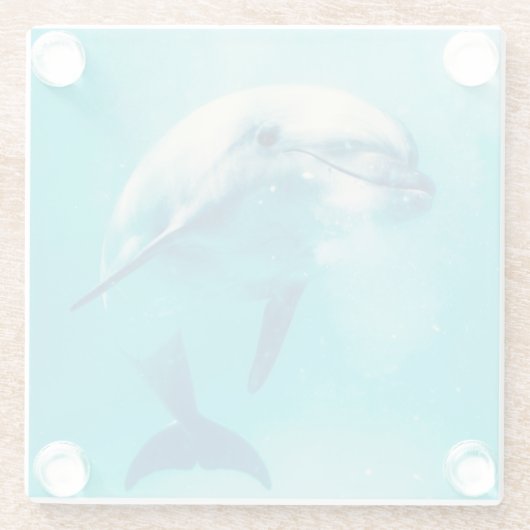 Bottlenosed Delphin Unterwasser Glasuntersetzer (Rückseite)