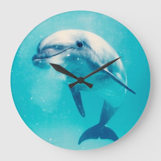 Bottlenosed Delphin Unterwasser Große Wanduhr (Vorderseite)
