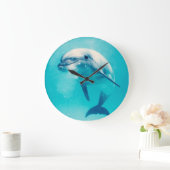 Bottlenosed Delphin Unterwasser Große Wanduhr (Zuhause)