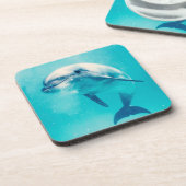 Bottlenosed Delphin Unterwasser Untersetzer (Linke Seite)