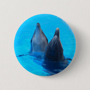 Bottlenosedelphin-Fischmarineozean unter Wasser Button