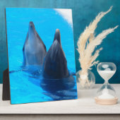 Bottlenosedelphin-Fischmarineozean unter Wasser Fotoplatte (Seite)