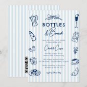 Bottles and Brunch Doodle Baby Shower QR Code Einladung (Vorne/Hinten)