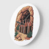 Bottles At A Cave Große Wanduhr (Winkel)