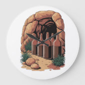 Bottles At A Cave Große Wanduhr (Vorderseite)