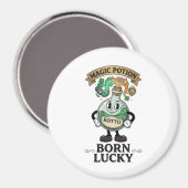 Botto Born Lucky Zaubertrank Retro-Cartoon-Maskott Magnet (Vorderseite/Rückseite)