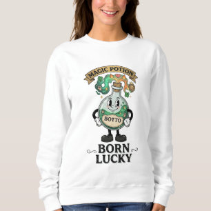 Botto Born Lucky Zaubertrank Retro-Cartoon-Maskott Sweatshirt
