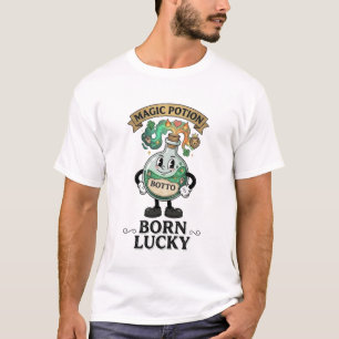 Botto Born Lucky Zaubertrank Retro-Cartoon-Maskott T-Shirt