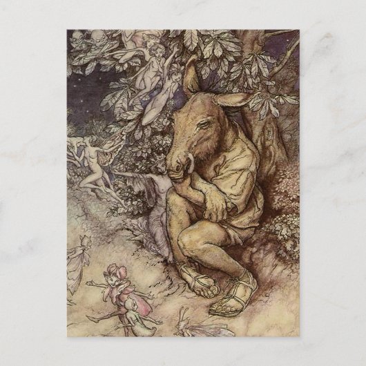 "Bottom and Titania" von Arthur Rackham Postkarte (Vorderseite)
