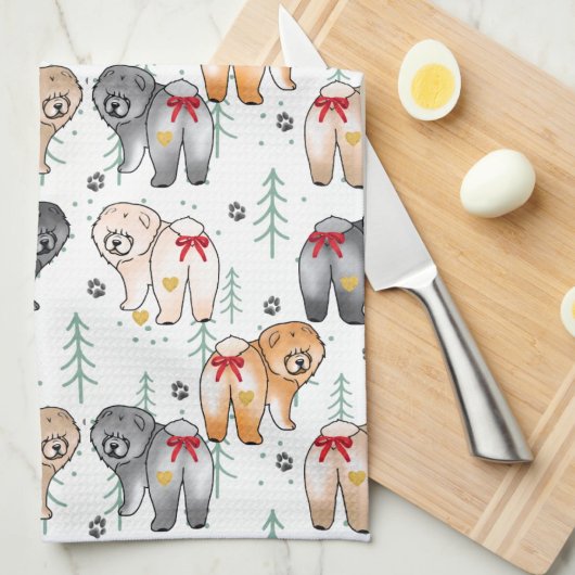 BOTTOM OF MY HEART 5 chow colors  Geschirrtuch