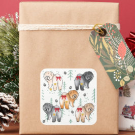 BOTTOM OF MY HEART 5 chow colors  Quadratischer Aufkleber