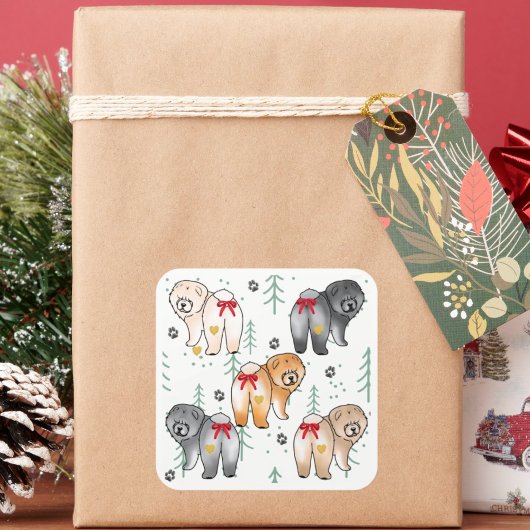 BOTTOM OF MY HEART 5 chow colors Quadratischer Aufkleber