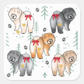 BOTTOM OF MY HEART 5 chow colors  Quadratischer Aufkleber (Vorderseite)