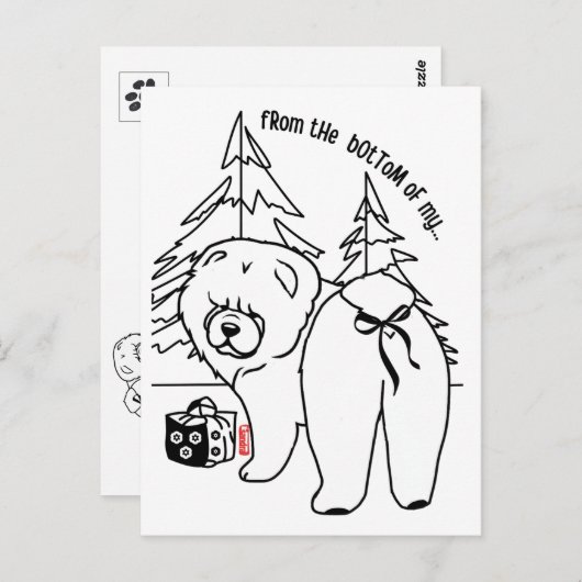 BOTTOM OF MY HEART chow holiday Postkarte (Vorne/Hinten)