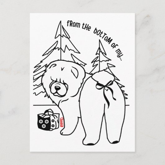 BOTTOM OF MY HEART chow holiday Postkarte (Vorderseite)