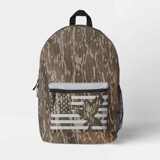 Bottomland Camo Patriotic Mallard Duck Camo Bedruckter Rucksack (Vorderseite)