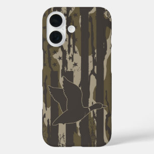 Bottomland Camouflage Duck Junting American Flag U iPhone 16 Hülle