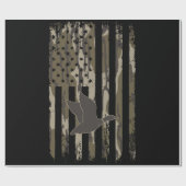 Bottomland Camouflage Duck Junting American Flag U Geschenkpapier (Flach)