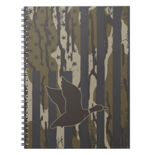 Bottomland Camouflage Duck Junting American Flag U Notizblock
