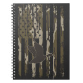 Bottomland Camouflage Duck Junting American Flag U Notizblock (Vorderseite)