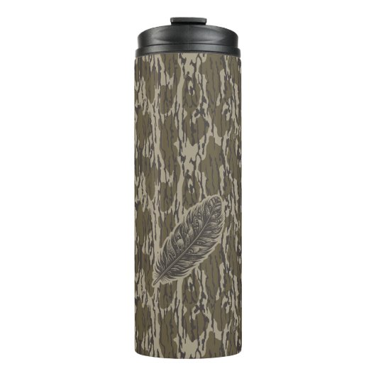 Bottomland Camouflage Türkei Feather Thermosbecher (Vorderseite)