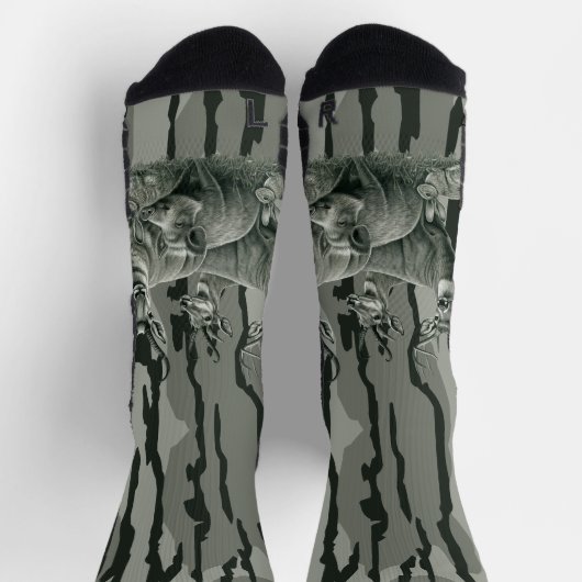 Bottomland Camouflage Whitetail Deer Mule Deer Pro Socken (Oben)