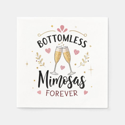 Bottomless Mimosas Forever Napkins - Brunch-Party Serviette (Vorderseite)