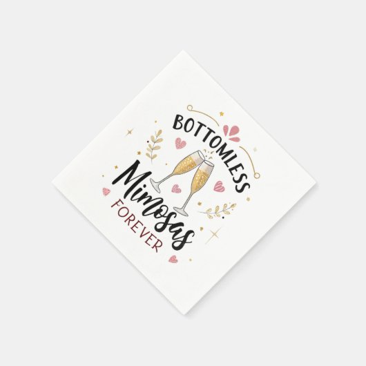 Bottomless Mimosas Forever Napkins - Brunch-Party Serviette (Ecke)