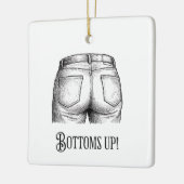 Bottoms Up! Funny White Elephant Gift Christmas Keramikornament (Links)