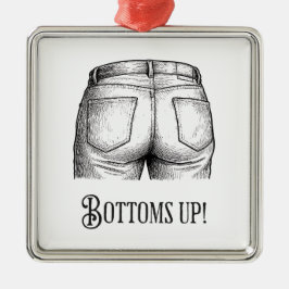 Bottoms Up! Funny White Elephant Gift Christmas Ornament Aus Metall