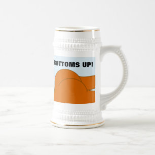 BOTTOMS UP NACKETER HINTERN LUSTIGER BIerseidel Bierglas