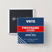 Botton quadrado eleição com estrelas button (Vorne & Hinten)