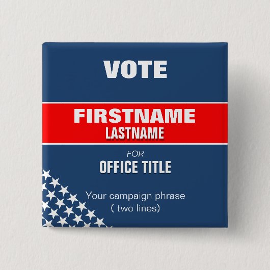 Botton quadrado eleição com estrelas button (Vorderseite)