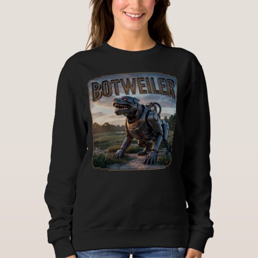 Botweiler Fotografisch – Roboter Rottweiler Lustig Sweatshirt (Vorderseite)