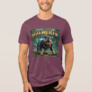 Botweiler Illustration – Roboter Rottweiler Lustig Tri-Blend Shirt