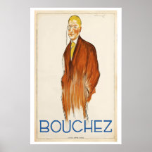 Bouchez Herrenmode Vintage-Werbeplakat von