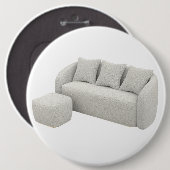 Boucle-Sofa mit Ottoman Button (Vorne & Hinten)