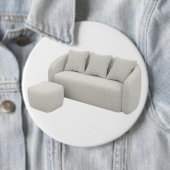 Boucle-Sofa mit Ottoman Button (Beispiel)