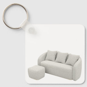 Boucle-Sofa mit Ottoman Schlüsselanhänger