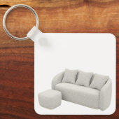Boucle-Sofa mit Ottoman Schlüsselanhänger (Vorderseite)