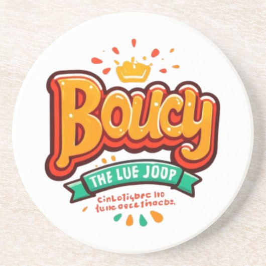 Boucy Crown Fun T-Shirt Getränkeuntersetzer (Vorne)