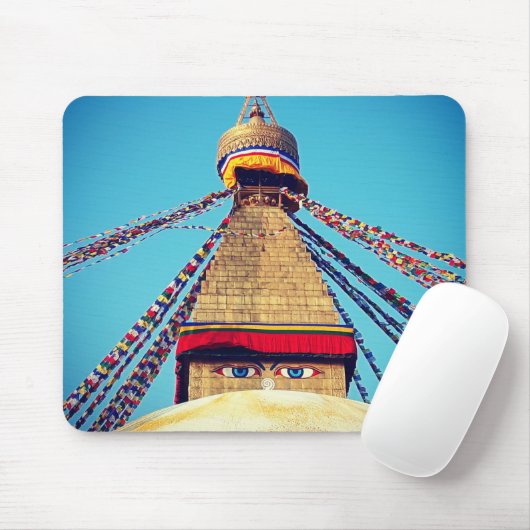 Boudhanath Stupa, Buddha Eyes, Himalayas, Nepal Mousepad (Mit Mouse)