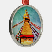 Boudhanath Stupa, Buddha Eyes, Himalayas, Nepal Ornament Aus Metall (Rechts)