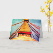 Boudhanath Stupa, Buddha Eyes, Kathmandu, Nepal Karte (Gelbe Blume)